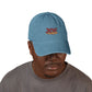 Embroidered Denim Hat — JCW Logo Cap with Gold Rope Accent Hats Printify