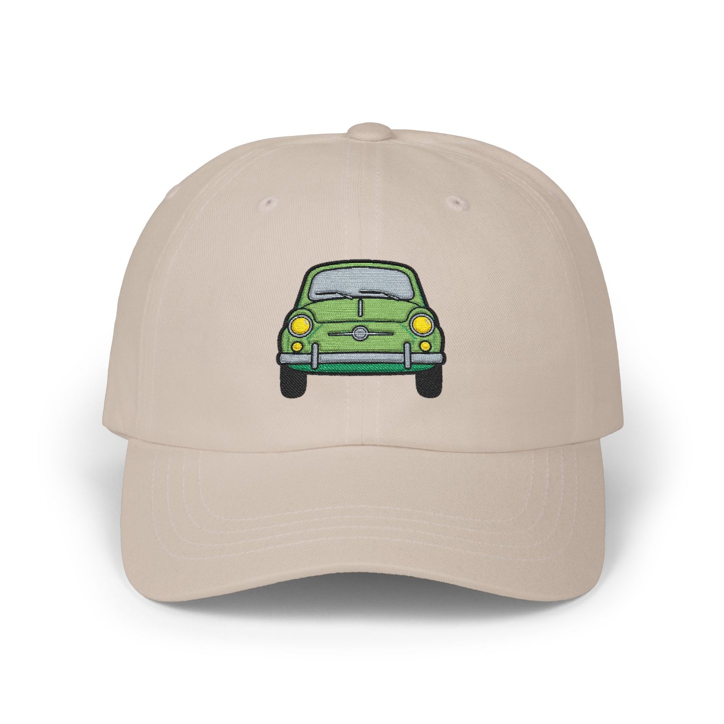 Vintage Green Beetle Dad Cap — Retro Car Baseball Hat Hats Printify Stone One size