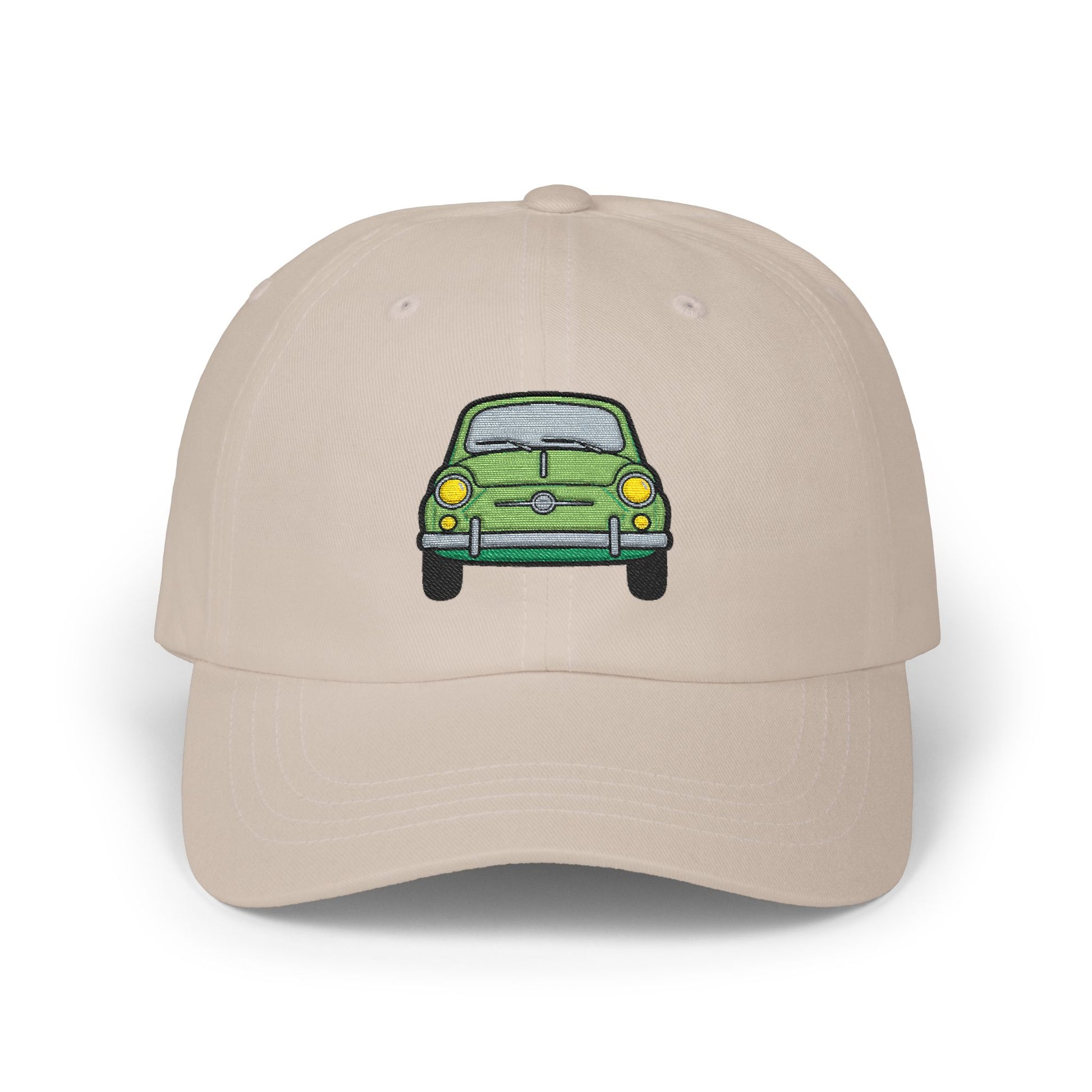 Vintage Green Beetle Dad Cap — Retro Car Baseball Hat Hats Printify Stone One size