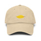 Washed Cotton Baseball Cap with Embroidered Yellow Leaf – Casual Fall Hat