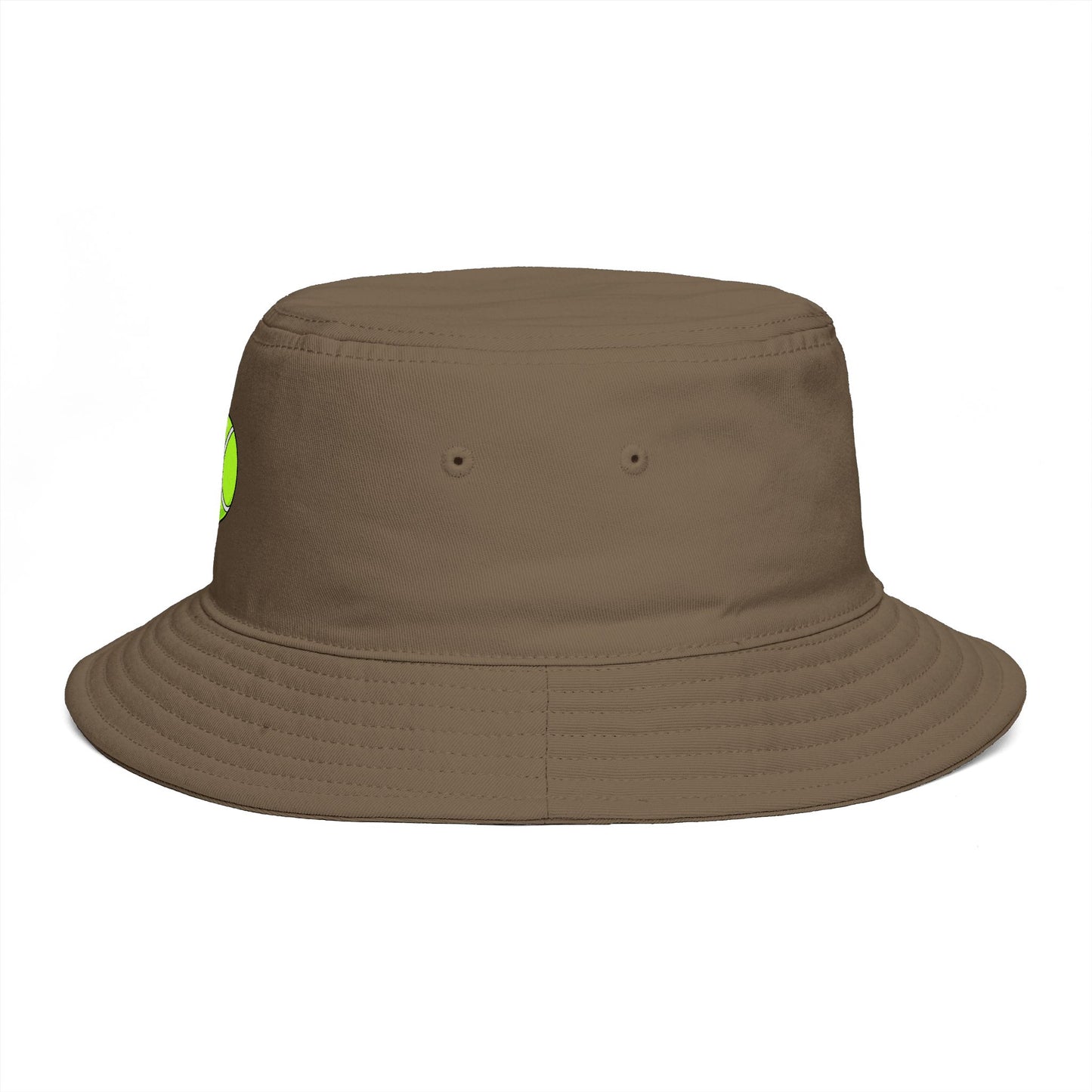 Tennis Ball Brown Bucket Hat — Retro Sport Casual Sun Hat