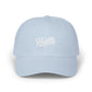 Classic Dad Cap – Minimal Script Embroidered Baseball Hat Hats Printify Light Blue One size