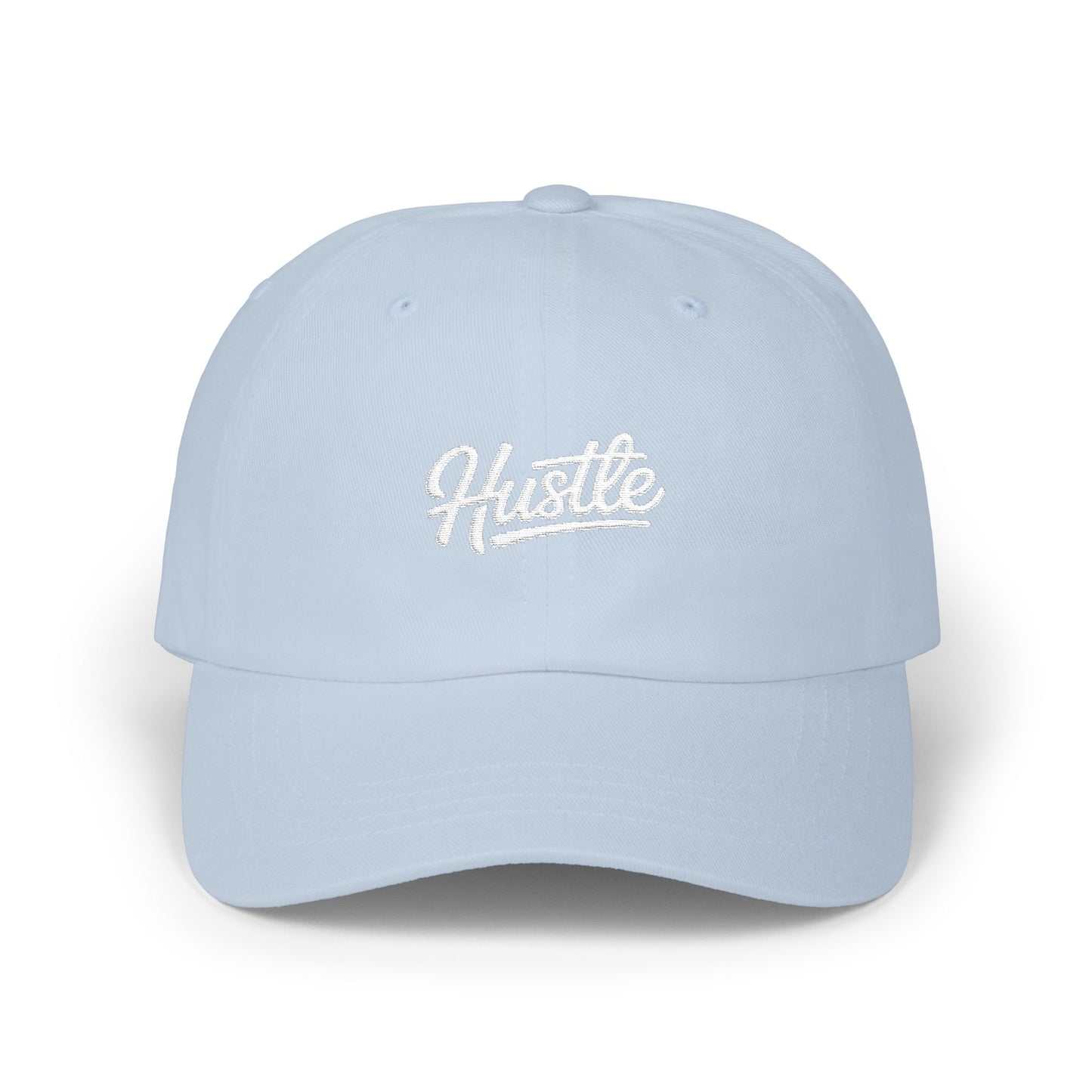 Classic Dad Cap – Minimal Script Embroidered Baseball Hat Hats Printify Light Blue One size