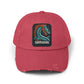 Distressed Samurai Dragon Cap — Vintage Retro Japanese Dragon Baseball Hat Hats Printify Dashing Red One size