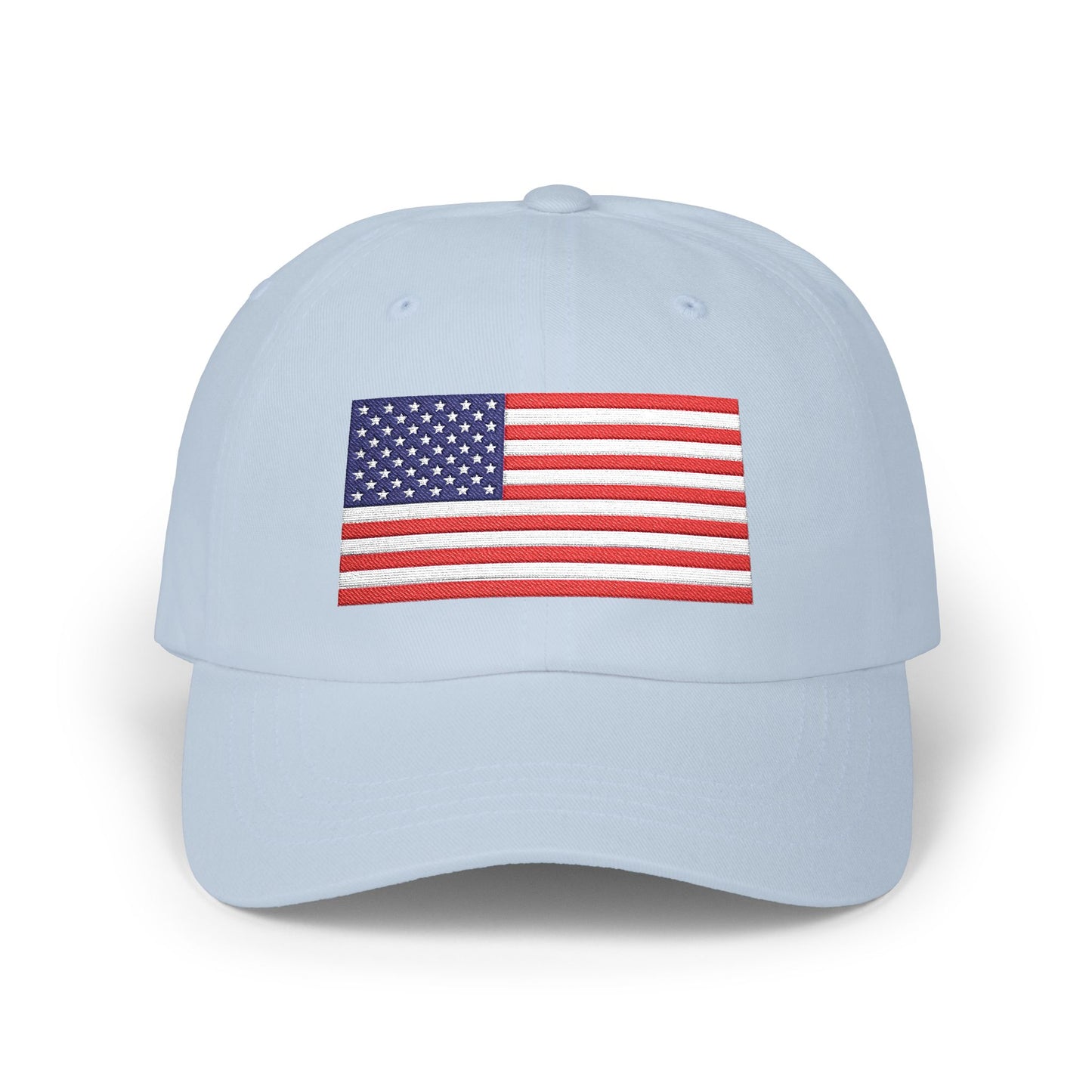 American Flag Dad Cap — Embroidered USA Baseball Hat for 4th of July Hats Printify Light Blue One size