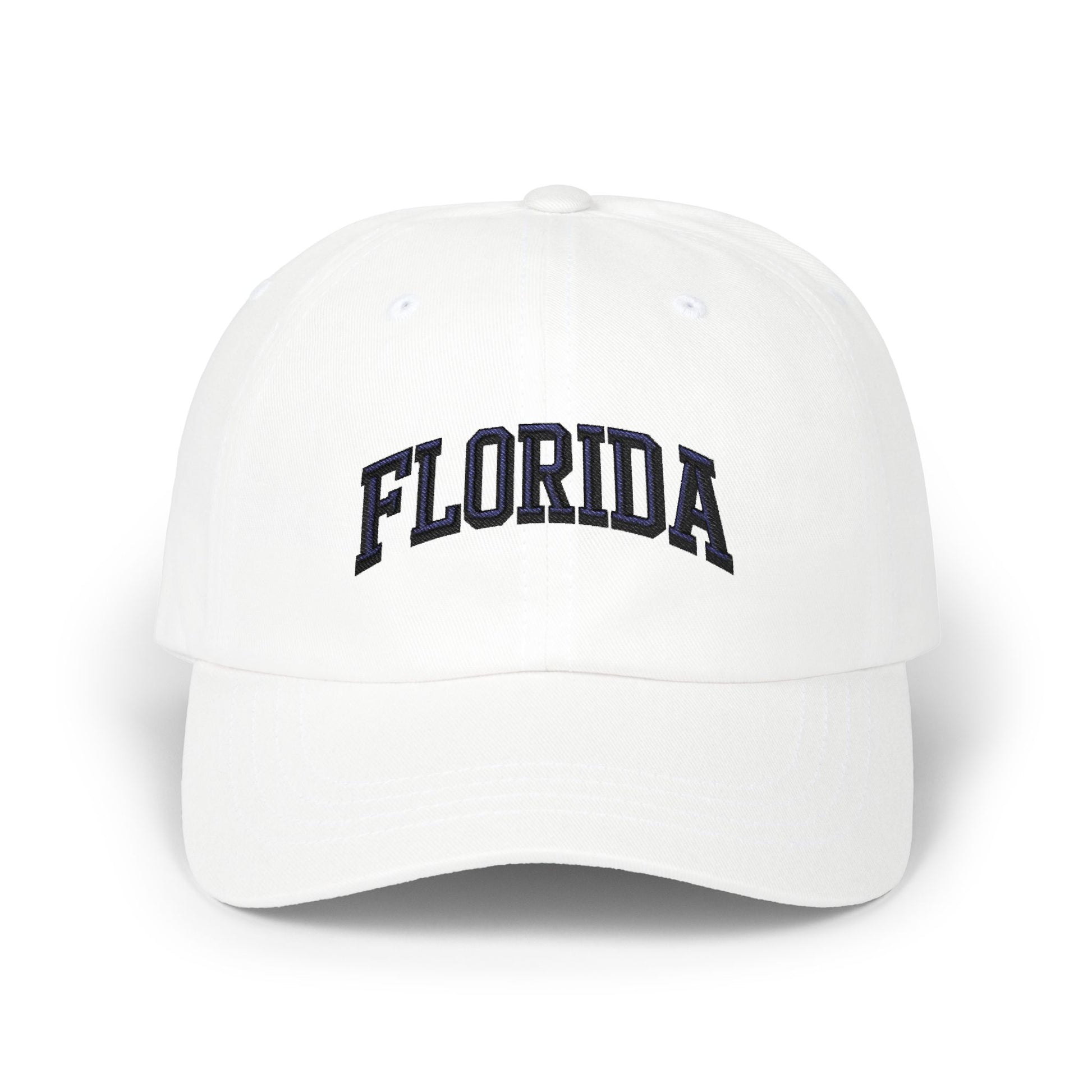 Florida Embroidered Dad Cap — Classic White Baseball Hat Hats Printify White One size