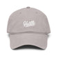 Hustle Washed Baseball Cap — Vintage Script Embroidered Hat Hats Printify One size Gray