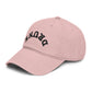 Washed Baseball Cap with 'DRUNK' Embroidered Arch – Vintage Distressed Dad Hat