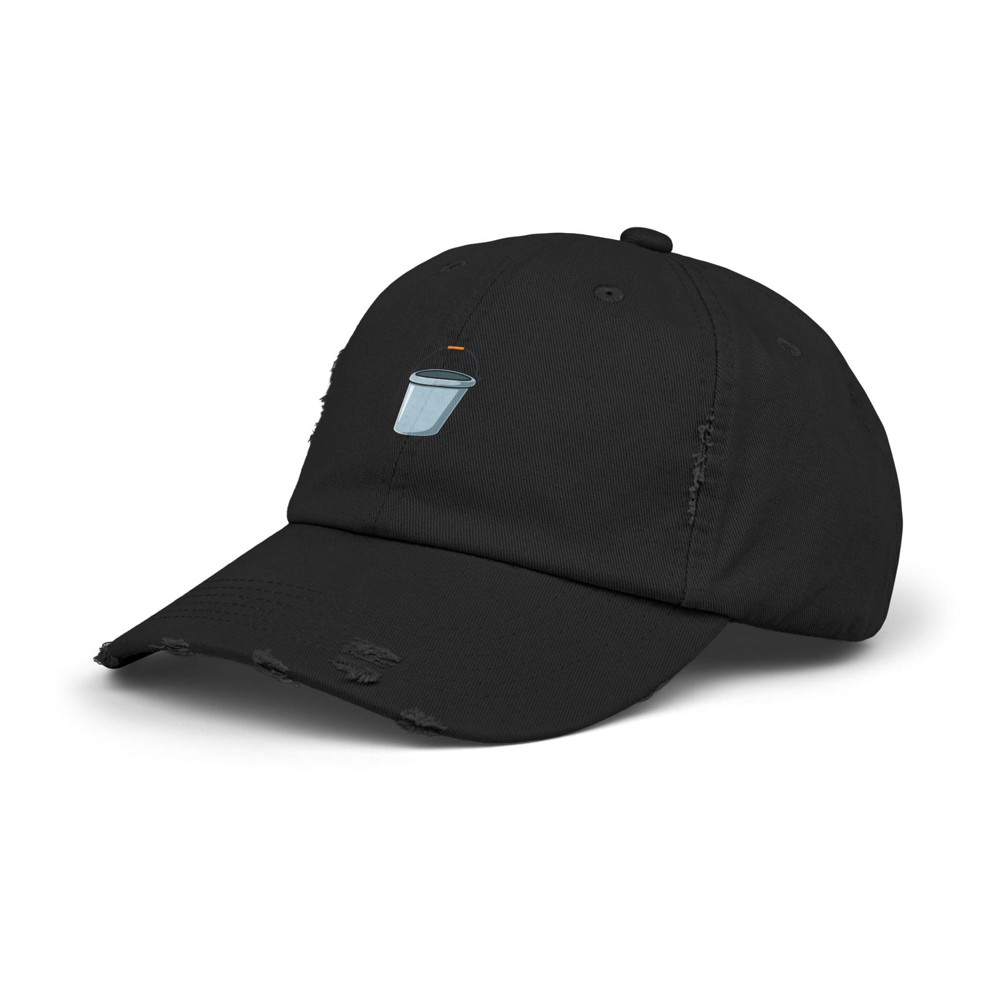 Distressed Bucket Hat — Embroidered Ice Bucket Design Cap Hats Printify