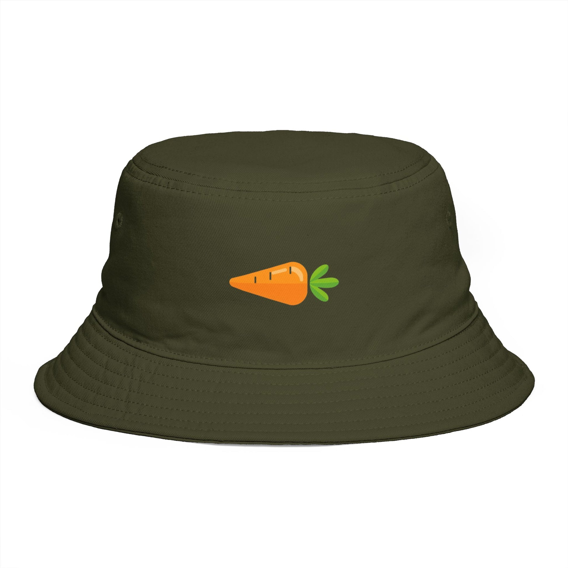 Carrot Emoji Bucket Hat — Cute Vegetable Graphic Summer Hat Hats Printify One size Army