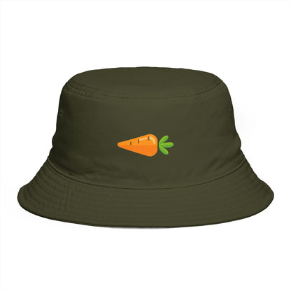 Carrot Emoji Bucket Hat — Cute Vegetable Graphic Summer Hat Hats Printify One size Army