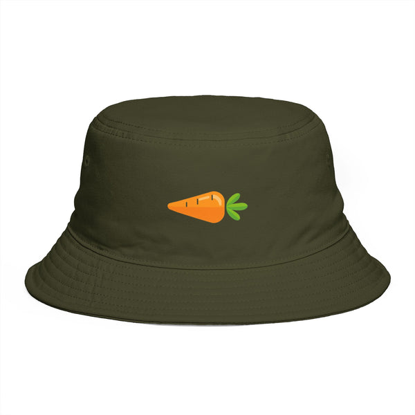 Carrot Emoji Bucket Hat — Cute Vegetable Graphic Summer Hat Hats Printify One size Army
