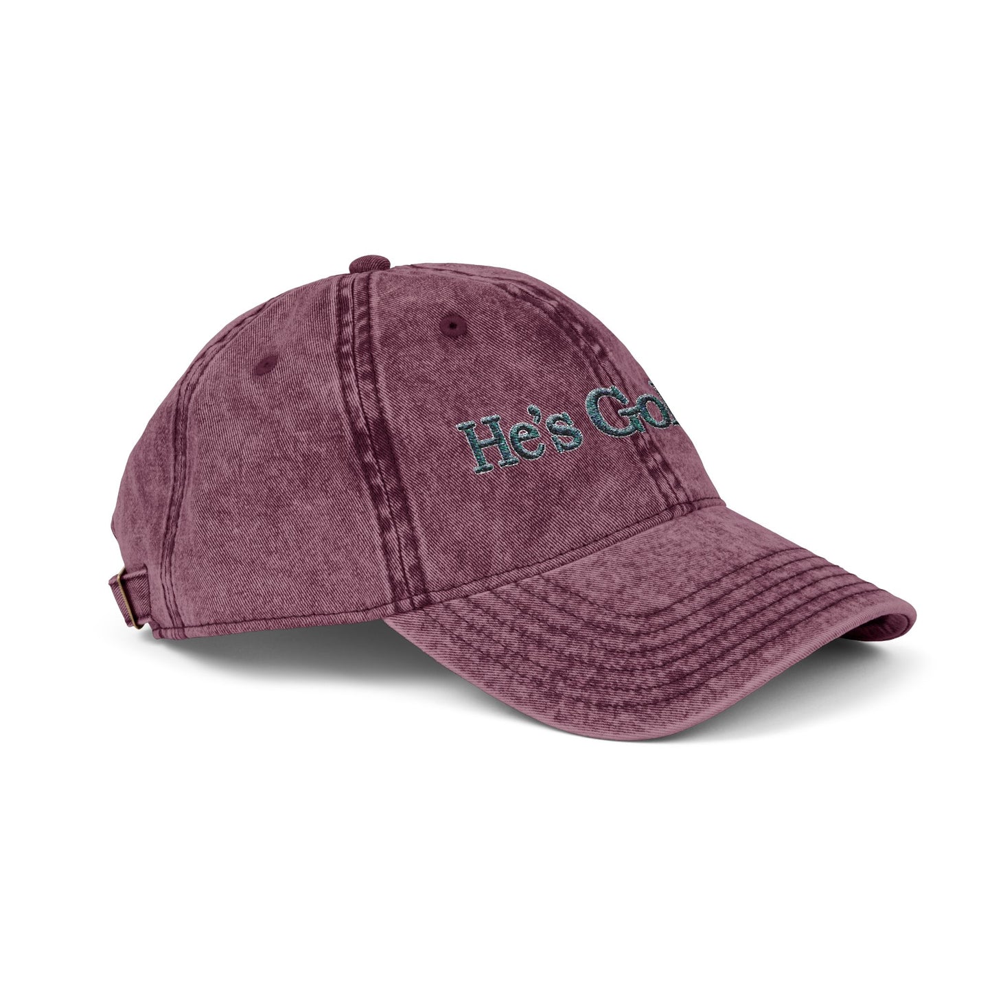He’s Golfing Embroidered Vintage Cap — Washed Red Golf Dad Hat