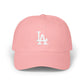 LA Distressed Logo Dad Cap — Vintage Baseball Hat Hats Printify Pink One size