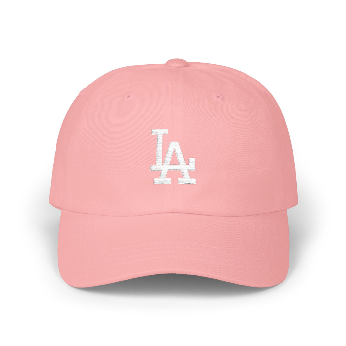 LA Distressed Logo Dad Cap — Vintage Baseball Hat Hats Printify Pink One size