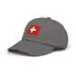 Swiss Flag Distressed Cap — Vintage Red Cross Baseball Hat Hats Printify