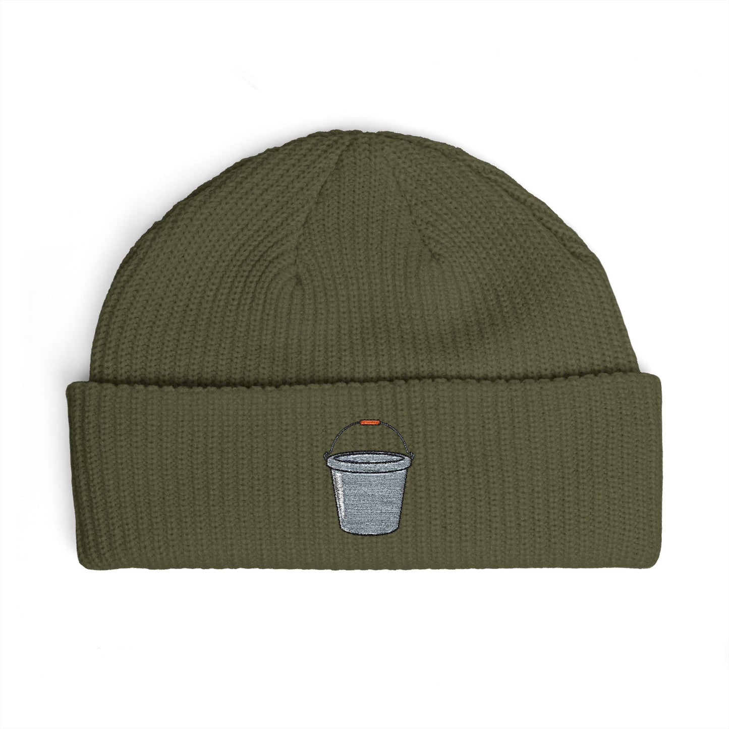 Embroidered Trash Can Cuff Beanie Hats Printify One size Army