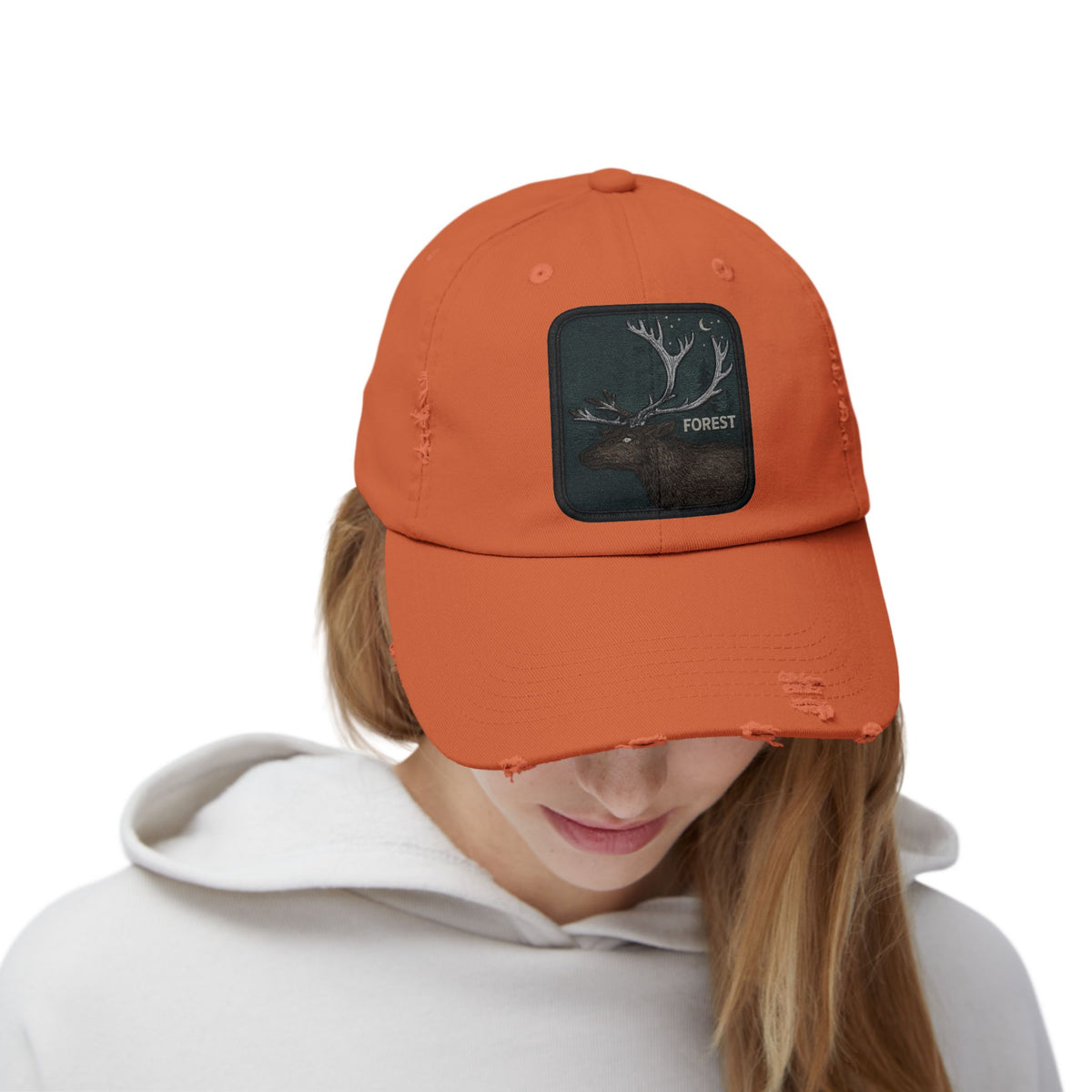 Distressed Forest Moose Cap