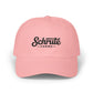 Schrute Farms Dad Cap — Vintage Script Embroidered Baseball Hat Hats Printify Pink One size