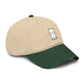 Washed Baseball Cap — Cute White Sitting Cat Embroidered Hat Hats Printify