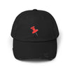 Pushpin Embroidered Distressed Cap Hats Printify Black One size
