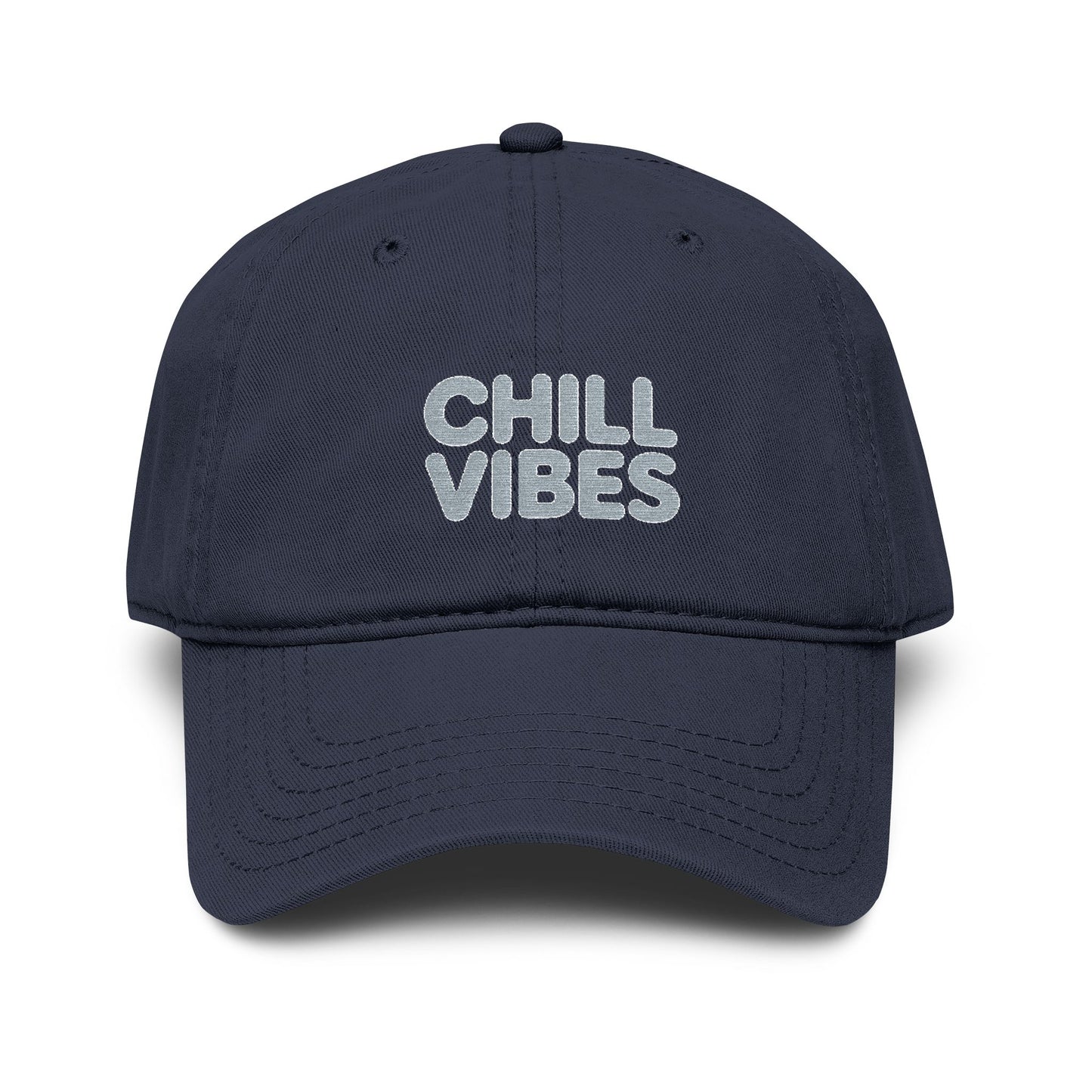 Chill Vibes Washed Baseball Cap Hats Printify One size Navy