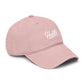 Hustle Washed Baseball Cap — Vintage Script Embroidered Hat