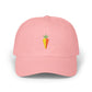 Carrot Embroidered Dad Cap — Minimal Vegetable Baseball Hat Hats Printify Pink One size