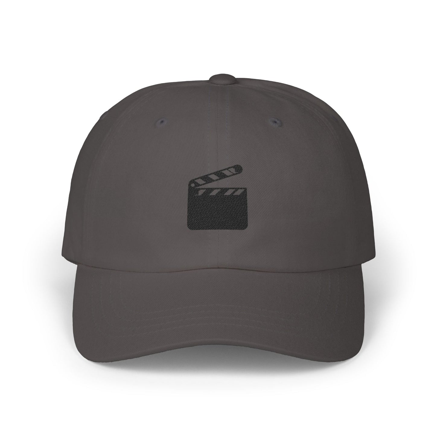 Dad Cap with Film Clapper Embroidery – Movie Director Hat Hats Printify Dark Grey One size