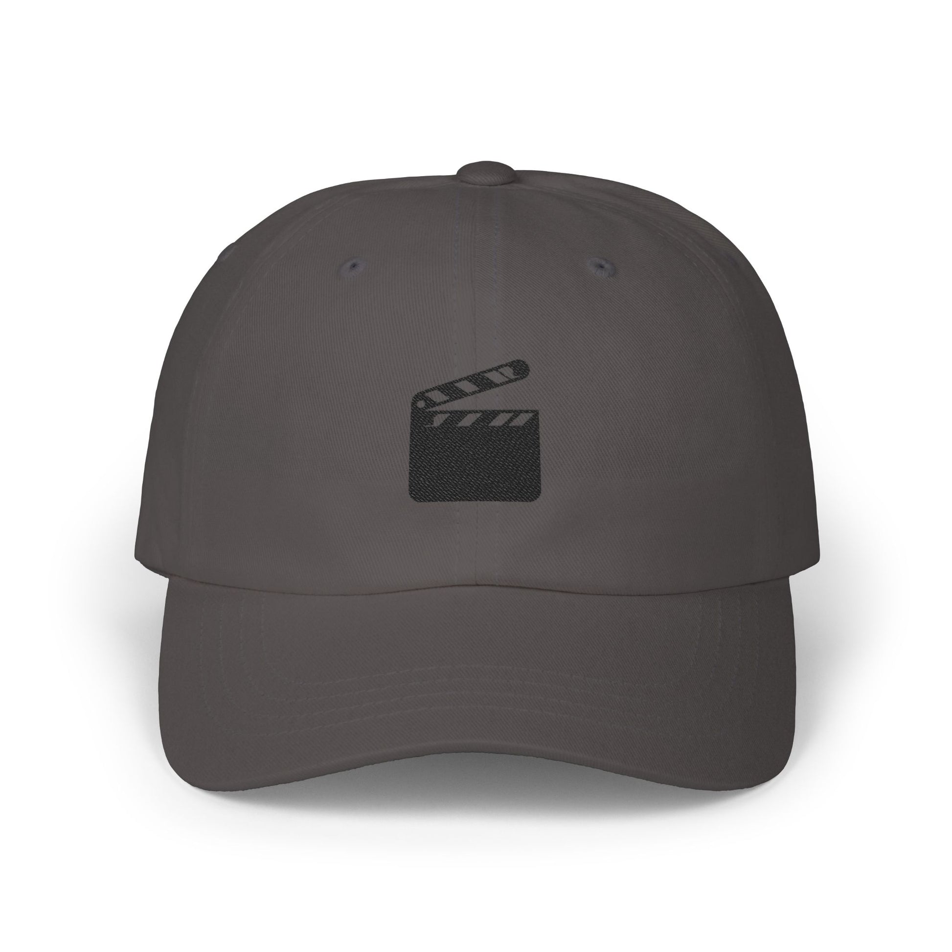 Dad Cap with Film Clapper Embroidery – Movie Director Hat Hats Printify Dark Grey One size