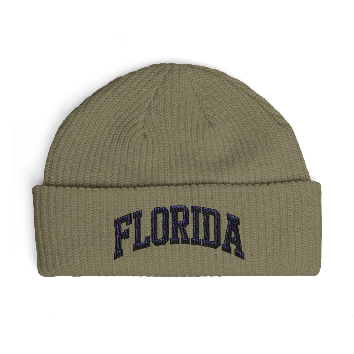 Florida Cuff Beanie - Embroidered Collegiate Knit Hat Hats Printify One size Eucalyptus