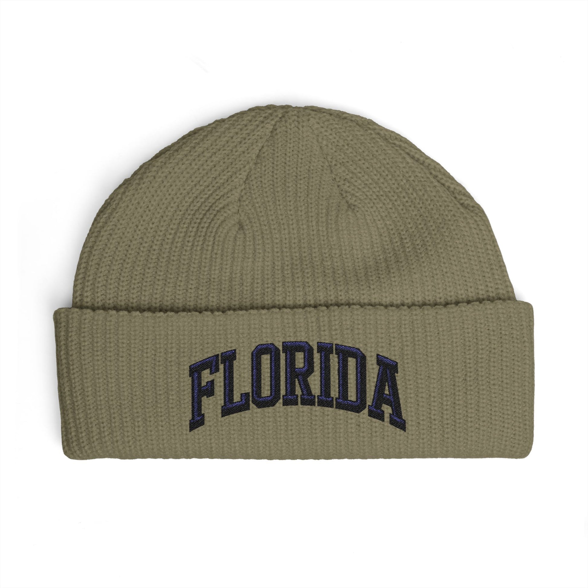 Florida Cuff Beanie - Embroidered Collegiate Knit Hat Hats Printify One size Eucalyptus