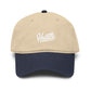 Hustle Washed Baseball Cap — Vintage Script Embroidered Hat Hats Printify