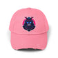 Samurai Skull Distressed Cap — Neon Retro Gamer Hat Hats Printify True Pink One size