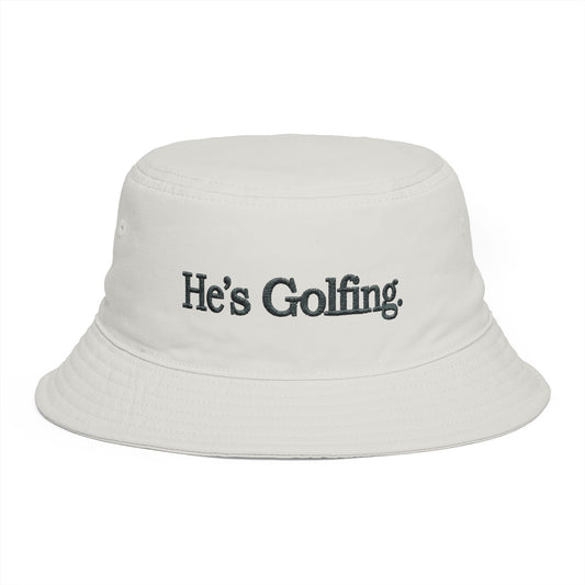 He's Golfing Bucket Hat — Casual Golf Hat for Players & Fans Hats Printify One size Ecru