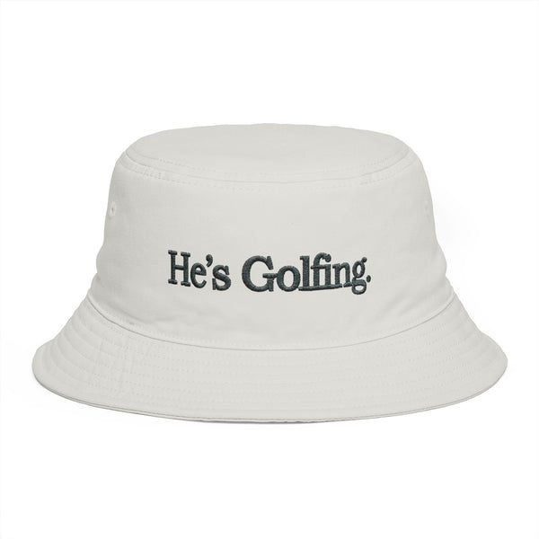 He's Golfing Bucket Hat — Casual Golf Hat for Players & Fans Hats Printify One size Ecru