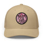 "YES, I Can Drive Stick" Pink Western Hat Patch Snapback Trucker Cap Hats Printify Circle One size Khaki / White patch