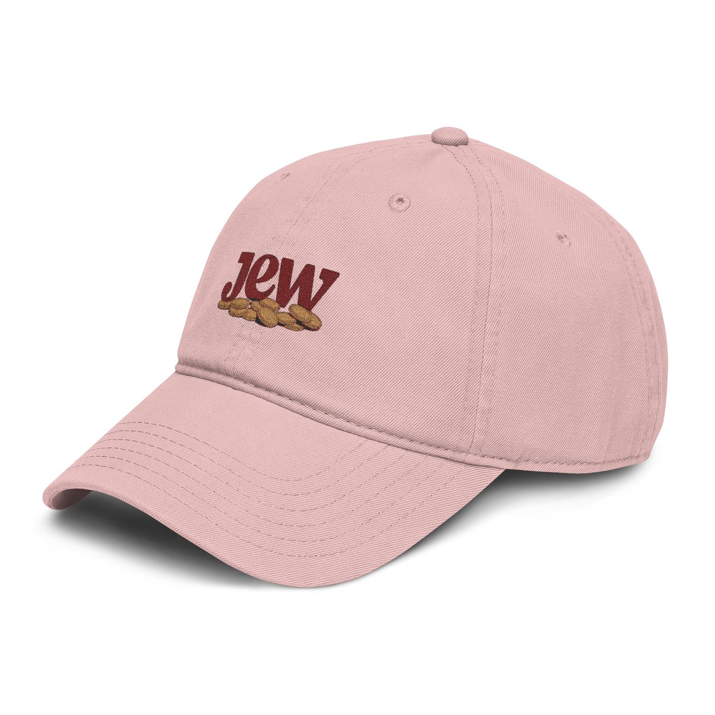 Embroidered "Jew" Challah Bread Washed Baseball Cap