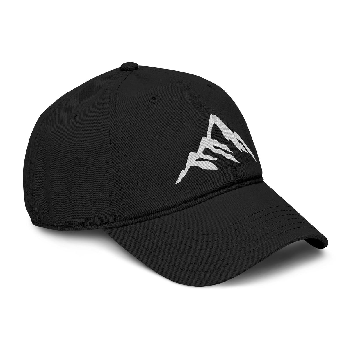 Washed Mountain Embroidered Baseball Cap Hats Printify One size Black