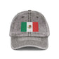 Vintage Mexican Flag Embroidered Cap — Distressed Gray Baseball Hat Hats Printify One size Charcoal Grey