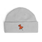 Cuff Beanie with Orange Pushpin Embroidery – Casual Streetwear Knit Hat Hats Printify One size Athletic Heather