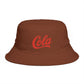 Cola Logo Brown Bucket Hat – Retro Soda-Inspired Summer Hat Hats Printify