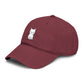 Washed Baseball Cap — Cute White Sitting Cat Embroidered Hat