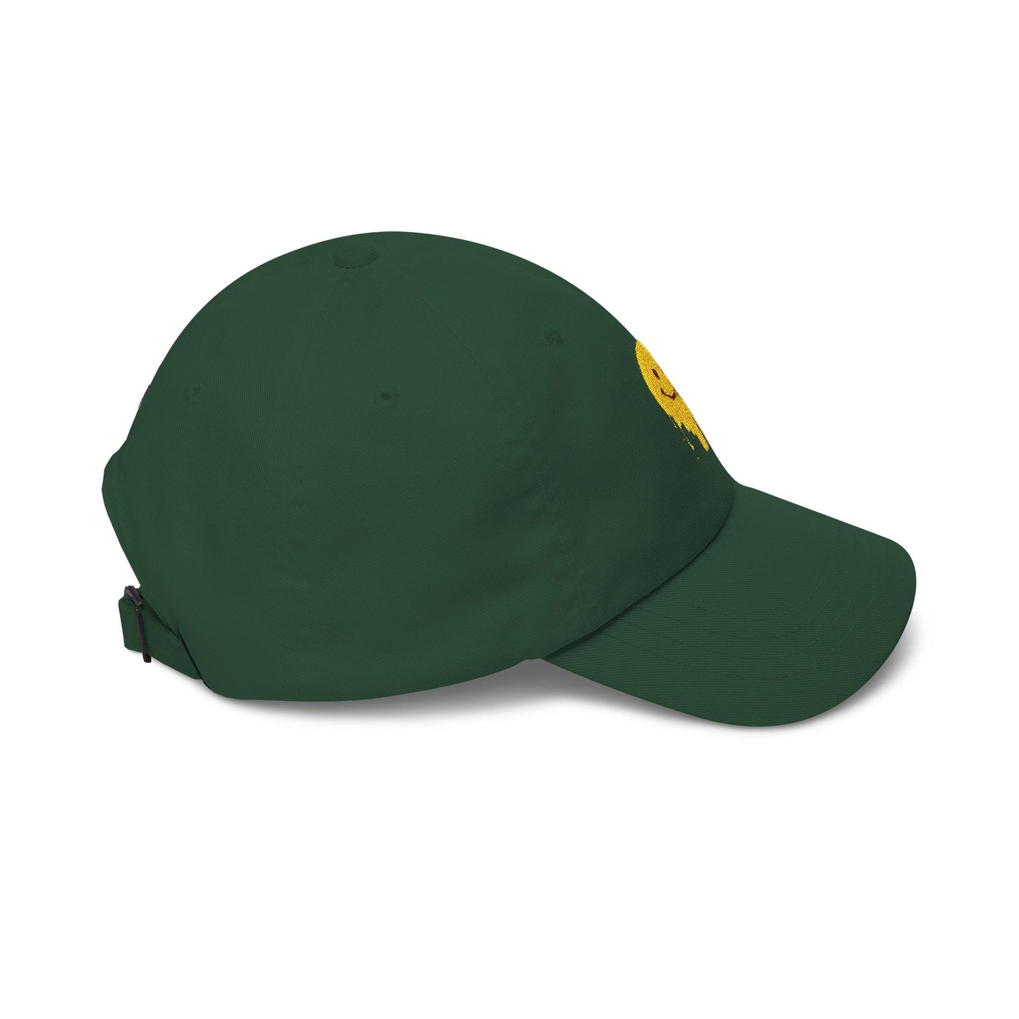 Smiling Melt Dad Cap — Dripping Smiley Embroidered Baseball Hat