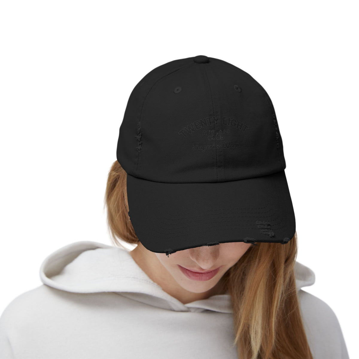 Distressed Baseball Cap — "Twenty Eight" Vintage Embroidered Dad Hat Hats Printify