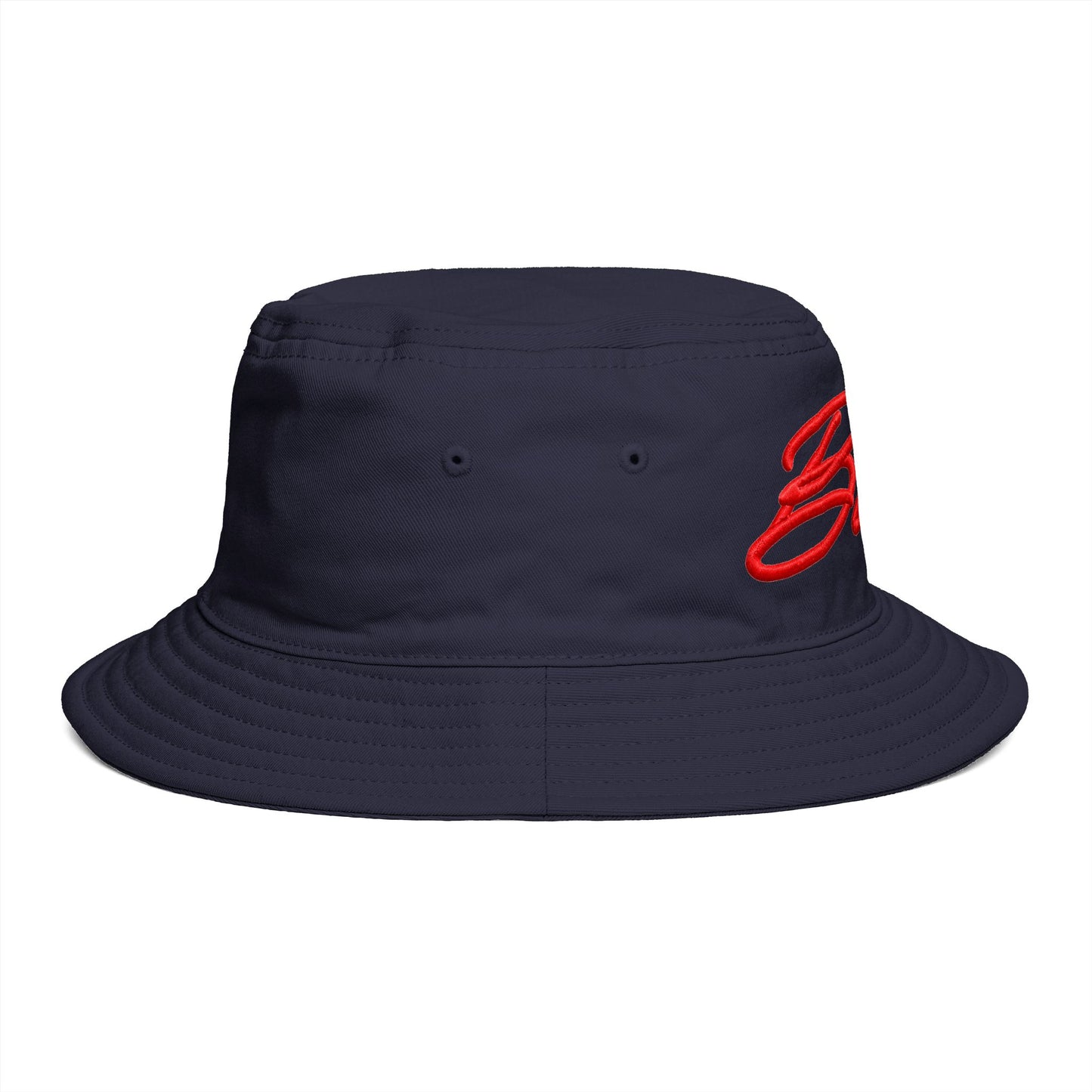 Bucket Hat — Retro Script 'Bucketd' Embroidered Brown Summer Hat