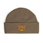 Embroidered Teddy Cuff Beanie — Cute Sequin Bear Knit Hat Hats Printify One size Walnut