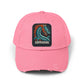 Distressed Samurai Dragon Cap — Vintage Retro Japanese Dragon Baseball Hat Hats Printify True Pink One size