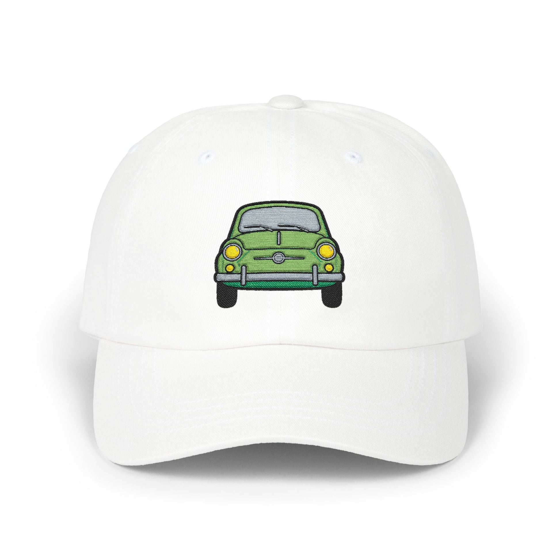 Vintage Green Beetle Dad Cap — Retro Car Baseball Hat Hats Printify White One size