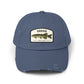 Fishing Hat – 'Gädda' Pike Patch Distressed Cap Hats Printify Scotland Blue One size
